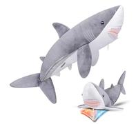 RLOMUTE Weighted Stuffed Animals Shark, Heatable Coolable, 4.4lb, 75cm | Weighted Teddy Plushie Shark, Microwaveable Inner Pad, Hugging Pillow for Comfort, Soft Large Cuddly Toy for Kids Adults