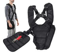 Rlongtou Black Trimmer Shoulder Strap, Double Shoulder Trimmer Harness Adjustable Strap for Brush Cutter Garden