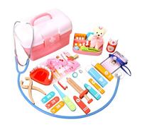 RLS 25 pieces Children’s Wooden Doctor Dentist Role play set toy for early learning