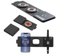 RLS 3-in-1 Portable Wireless Charger, Transparent Design Fast Charging Station Mat for iPhone 15/14/13/12/,iWatch, Android, Samsung, S24/S23/S22/S21/S20, Ultra/8/7/6/SE2/SE/5, AirPods 2/3/Pro Qi
