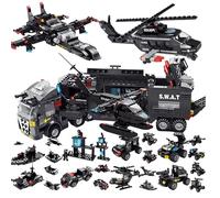 RLS 647 Police swat 8 in 1 Mobile Command Centre Truck Building Brick Set for Boys and Girls