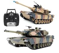 RLS Remote Control Tank RC US M1A2 Scale 1:18 Military Figure 3 Speed Radio Tank Model 360° Flip Stunt Toy with Flashing Lights Bomb Water Bullet Simulation