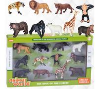 RLS Toy Animal Figures wild Africa Variety Jungle zoo Animals 12Pcs of beautiful Toy Figures For Boys Girls made from Figures 3+