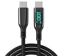 RLS USB C to USB C Charger Cable 100W 5A USB Fast Charging Type C Cable with LED Display 2m Phone Charger USB-C Data Lead Samsung S22 Ultra MacBook Pro iPad Air Switch PS5 Pixel 7 Huawei etc