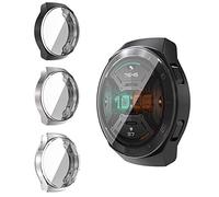 RLTech Case for Huawei Watch GT 2e, Ultra-Thin Silicone Bumper Protector Flexible Case Cover for Huawei Watch GT 2e, Black&Silver&Clear