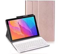 RLTech Keyboard Case for Huawei Matepad T8 - (QWERTY Layout), Ultra Slim Flip with Removable Wireless Keyboard Stand Case Cover for Huawei Matepad T8 8.0 2020, Rose gold