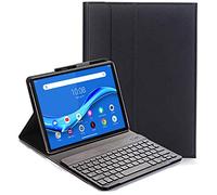 RLTech Keyboard Case for Lenovo Tab M10 FHD Plus - (QWERTY Layout), Ultra Slim Flip with Removable Wireless Keyboard Stand Case Cover for Lenovo Tab M10 FHD Plus TB-X606F 10.3 Inch, Black
