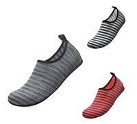 RLUCKY 3 Pairs Set,Water Sports Shoes Barefoot Quick-Dry Aqua Yoga Socks Slip-on Beach Swim Surf Shoes for Men Women(F,10-11 Women/9-10 Men)