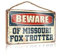 RLVH Door Hanging Decoration Beware Of Missouri Fox Trotter Wooden Sign Gifts For The Office Bathroom Decor Wall Art Funny(15X28CM)