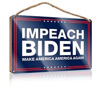 RLVH Farmhouse Door Decor Impeach Biden-Make America Again Wooden Sign Gifts For Work Friends Outdoor Signs For Porch(20X30CM)
