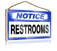 RLVH Friend Signs For Home Decor Notice Restrooms Left Arrow Wooden Sign Porch Decorations Outdoor Office Sign For Door Woo(20X30CM)