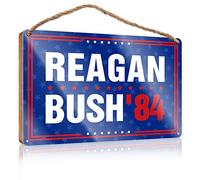 RLVH Friend Signs For Home Decor Reagan Bush 84 Campaign Wooden Sign Porch Decorations Outdoor Office Sign For Door Woo(23X35CM)