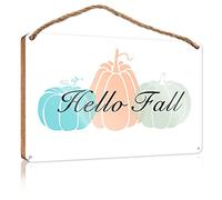 RLVH Funny Decor For Home Hand-Drawn Style Hello Fall Wooden Sign Wall Hanging Signs Fall Front Porch Decorations(23X35CM)
