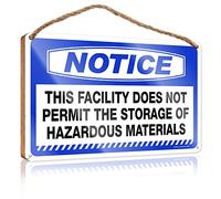 RLVH Funny Family Signs Wall Art Notice This Facility Does Not Permit The Storage Of Hazardous Materials Wooden Sign Chill Wood Sign Funny Signs For Bedroom(23X35CM)