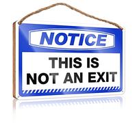 RLVH Funny Signs For Office Notice This Is Not An Exit Wooden Sign Spring Porch Decor Funny Kitchen Decor(15X28CM)