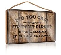 RLVH Home Office Signs For Doors Funny Did You Call Or Text First Wooden Sign Chill Wood Sign Funny Signs For Bedroom(20X30CM)