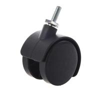 RLVYTA Castor Wheels 4pcs 6mm Threaded Stem 40mm Dual Wheel Rotatable Caster Black Swivel Castor Wheels