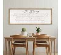 RLWangChao The Blessing Wall Art 32x12 Inch May The Lord Bless You And Keep You Scripture Sign Wood Christian Living Room Bible Verse Wall Decor Hanging Decoration (Wood)