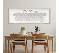 RLWangChao The Blessing Wall Art 32x12 Inch May The Lord Bless You And Keep You Scripture Sign Wood Christian Living Room Bible Verse Wall Decor Hanging Decoration (White)