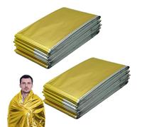 RLXMARTD 2 PCS Extra Large Size Emergency Foil Blanket,Rescue blankets, 210 x 160 cm,Survival Blankets for Marathon,Outdoor,Hiking, Survival or First Aid