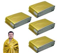 RLXMARTD 4 PCS Extra Large Size Emergency Foil Blanket,Rescue blankets, 210 x 160 cm,Survival Blankets for Marathon,Outdoor,Hiking, Survival or First Aid