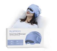 RLXPROO Head Massager with Eye Mask for Fatigue Relief, 4 Modes, 2 Heat Settings, Bluetooth-Capable, Rechargeable, Ideal for Rest & Relaxation,Avoid Walking/Reading While Using