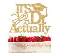 RLXPT It's Dr Actually Cake Topper, Doctoral Degree Cake Decorations, Glittery Class of 2025 Doctorate Graduation Party Decorations