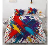 RLYXGS Abstract Duvet Cover Sets Double Reversible Graffiti Bedding 200x200 Soft Microfiber 3D Printed Quilt Cover 3Pcs With Zipper Closure+2 PillowCases Bedroom Decor R293