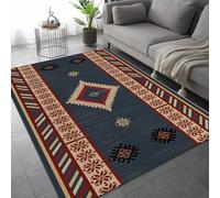 RLYXGS Aztecs Area Rug Navajo Ethnic Style 3D Non-Slip Rug 80x150cm, Soft Washable Carpet for Living Room Dining Room Bedroom Hallway Office Floor Door Mat Decorative Indoor Rug 3R2642