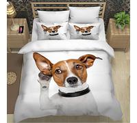 RLYXGS Dog Bedding King Size Animal Pet Duvet Cover Set 3 Piece Microfiber Lightweight Quilt Cover Luxury Bedroom Decor Bedspread Cover With Zipper Closure 2 PillowCases 220X230cm