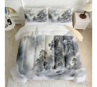 RLYXGS Double Size Coverless Duvet Dragon Oriental 3-Piece Printed