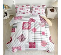 RLYXGS Double Size Coverless Duvet Geometric Stripe 3-Piece Set