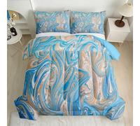 RLYXGS King Coverless Duvet Abstract Fluid Reversible All-Season