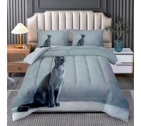 RLYXGS King Size Coverless Duvet Cat Animal 3-Piece Set
