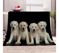 RLYXGS Labrador Retriever Pattern Sofa Throw Blanket Dog Animal 3D Soft Cozy Fleece Throw for Kids Boys Teens Lightweight Plush Flannel Blanket for Bed Living Room Decor Gift 130x150cm,Animal Dog