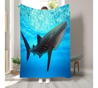 RLYXGS Whale Throw Blanket for Sofa Bed Ocean Animals 3D Soft Cozy Throw for Kids Boys Teens Warm Plush Flannel Blanket Living Room Decor 50x60 inch 1R82