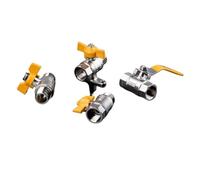 RLZQSGOT 1PCS copper electroplating thickened 3/4" external thread x external thread DN20 internal thread x external thread gas valve angle valve ball valve(4P)