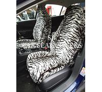 RM r - SUITABLE FOR FORD GRAND C-MAX CAR, SEAT COVERS, ROSSINI SILVER TIGER FAUX FUR, 2 FRONTS