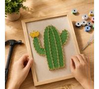 RM Studio DIY String Art Kit with All Necessary Accessories and Frame for Kids Students, Adult Crafts Kit, Home Wall Decorations Unique Gift (Cactus)
