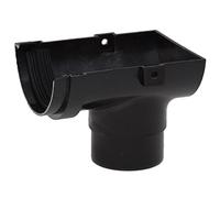 RM306B Black Polypipe Mini Gutter Stop END Outlet Half Round for shed, Conservatory, Porch etc Mini guttering 75mm NOT for Normal House guttering - Smaller