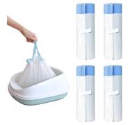 RMAN 60 Pcs Cat Litter Tray Liners with Drawstrings 90 x 50 cm XXL Cat Litter Bags for Cat Litter Tray, Biodegradable, Durable, Liquid-Proof, 4 Rolls