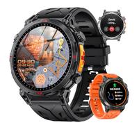 Rmana GPS Military Smart Watches for Men, 1.56" AMOLED Screen Bluetooth Call, Smartwatch for Android Phones and iPhone, 100+ Sport Modes, 3ATM Waterproof Smart Watch with Compass