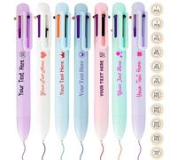 Rmaphy Custom Pens Personalized in Bulk Customized Multicolor Pen 0.5mm 6-in-1 Retractable Ballpoint Pens for Business School Supplies Birthday Party Favors