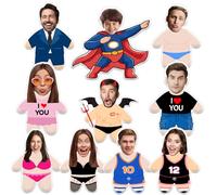 Rmaphy Custom Pillows with Picture Personalized Face Shaped Plush Doll 3D Double-Sided Print Customized Funny Stuffed Throw Pillow Gag Gifts for Valentines Day Birthday Home Sofa Decor