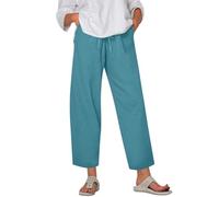 RMBLYfeiye Temu Clothes Joggers for Women UK Legging Shorts Women Ladies 3/4 Length Trousers Plain Wide Leg Trousers Stretch Joggers High Waist Summer Trousers Ladies Joggers (Blue, XL)