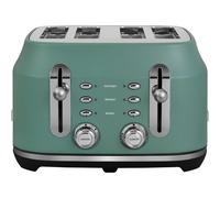 Rangemaster RMCL4S304MG Classic Toaster with Extra-Wide Slots, 6 Browning Levels and 3 Auto-Settings in Matt Mineral Green