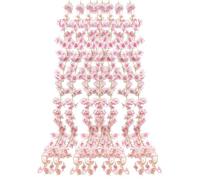 Rmeet 180cm Pink Artificial Cherry Blossom Garland,2 Pack Fake Flowers Vines for Home Decor, Wedding, Indoor Outdoor Hanging Flower Decoration, Fabric Flower Garlands for Wall Arch Party Room DIY