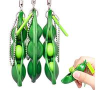 Rmeet Fidget Toy Bean,3 Pack Squeeze Soybean Keychain Kids and Adluts Squishy Pea Toys Squeeze-a-Bean for Reducing Anxiety and Stress