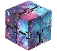 Rmeet Infinity Cube,Plastic Fidget Toy Aluminum Mini Finger Toys Handy Fidgeting Game for Kids Adults Killing Time ADD ADHD Anxiety Disorder Star Purple