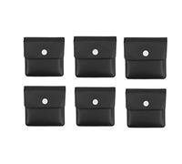 Rmeet Pocket Ashtray, Portable Pocket Ashtrays, 6 Pack Reusable Bow Pocket, Cigarette Ash, PVC, Fireproof, Odourless, Black, 8.5 x 7.5 cm